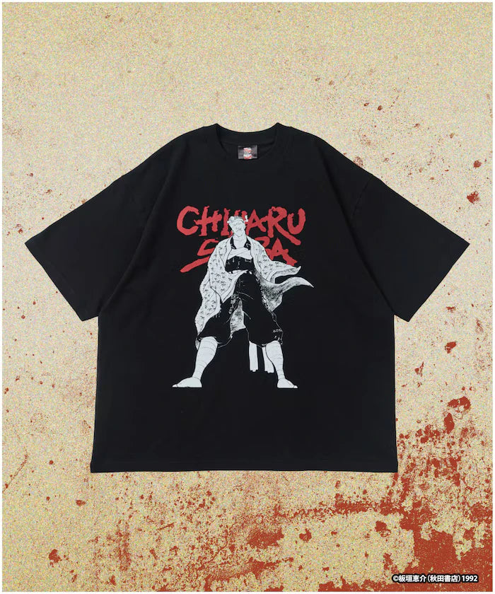 【June 12 12:00 Sale Start】 Baki 'Unyielding / Chiharu Shiba' Print Crew Neck T-Shirt