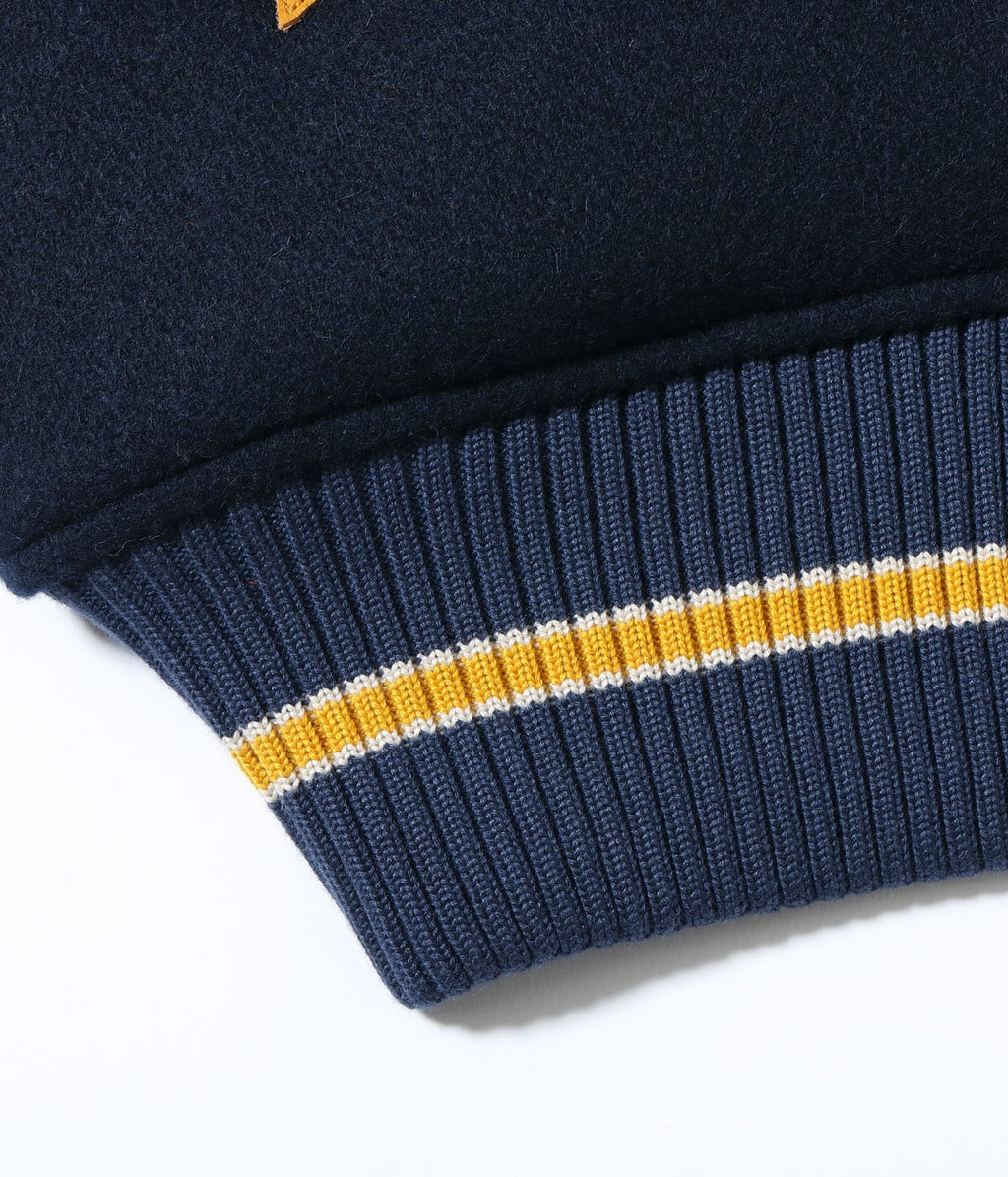 30oz. WOOL MELTON AWARD JACKET “MAVERICKS” (DARK NAVY)
