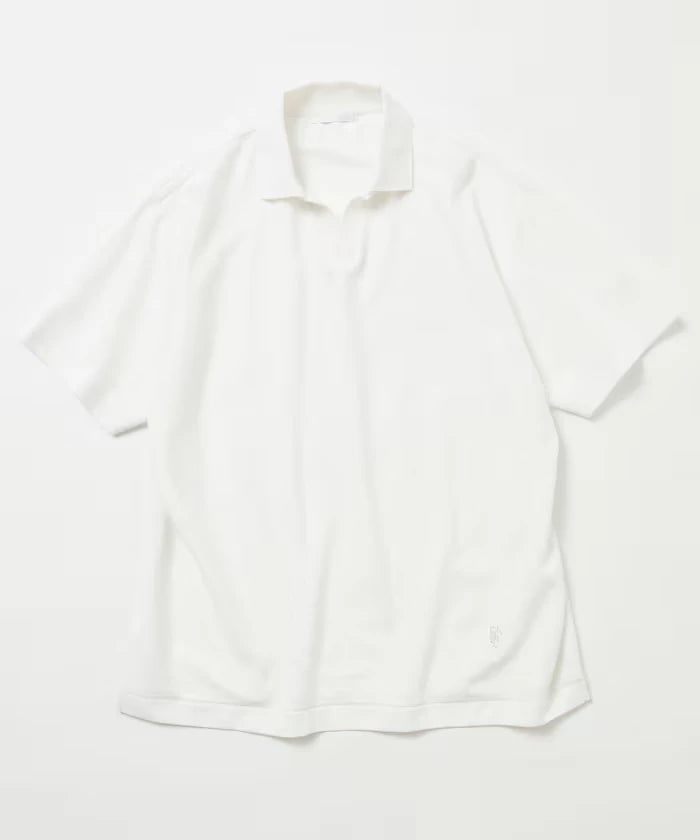 One Point Embroidered Pique Skipper Polo Shirt