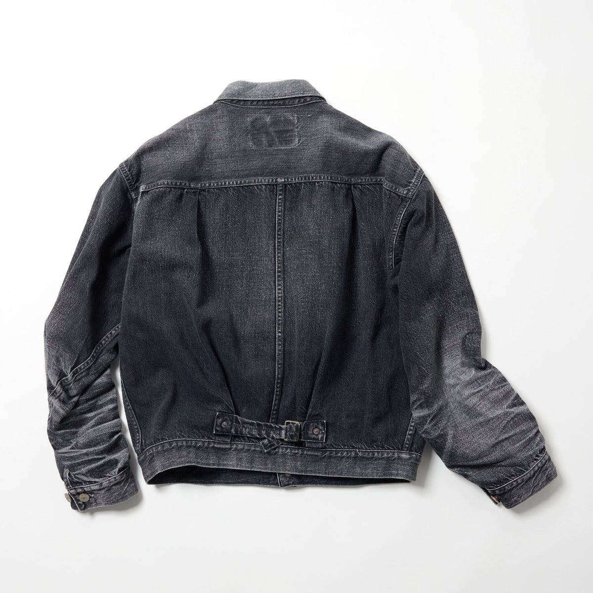 GL15861H / RECYCLED WASTE SUVIN COTTON YARN 11.5oz. DENIM BLOUSE VINTAGE WASHED