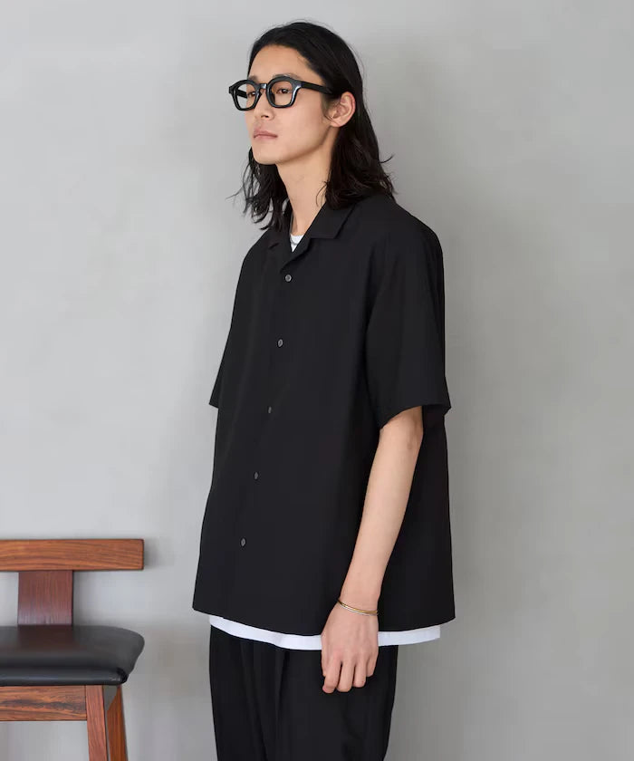 Functional Material Open Collar Short Sleeve Shirt Set 3 Piece Set / Washable / UV Cut / Quick Dry / Cooling Touch