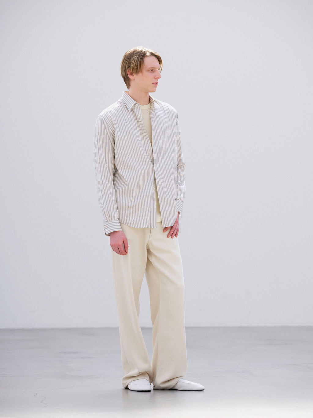 COTTON SILK STRIPE SHIRT