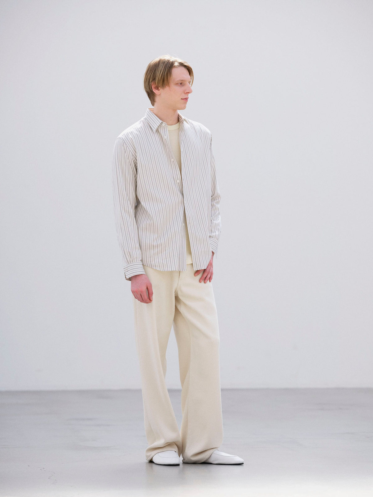 COTTON SILK STRIPE SHIRT