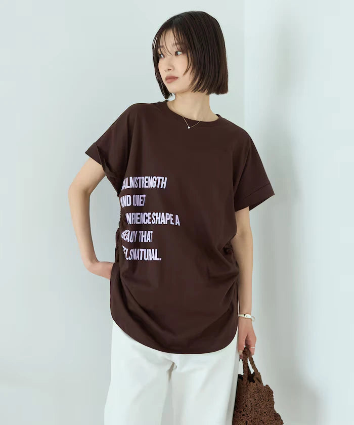 Organic Cotton Shirring Logo T-Shirt