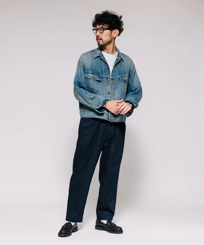 Wide Silhouette Drawstring Chino Pants / Tapered Silhouette Easy Chino Pants