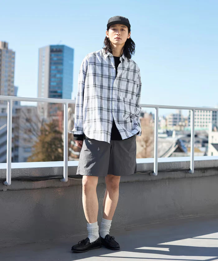Nylon Medium Length Baggy Shorts
