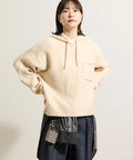 Knit hoodie with pockets