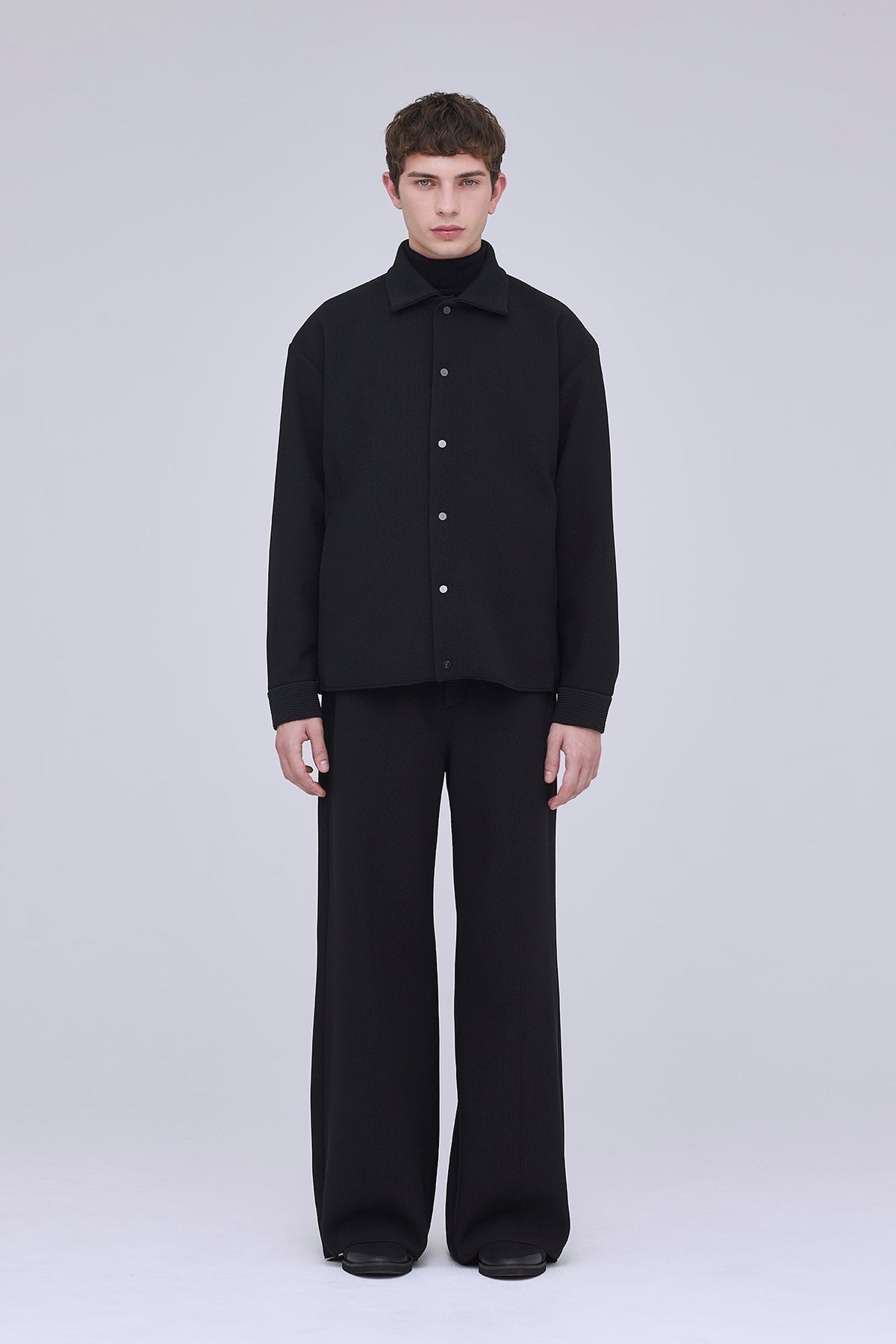 MESH STAND FALL COLLAR JACKET