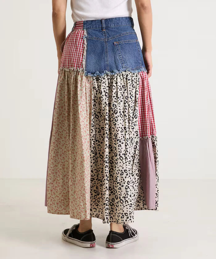 Flower & Check Docking Skirt