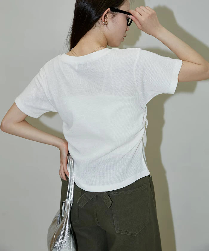 Light Waffle Waist Shirring T-Shirt Limited Edition
