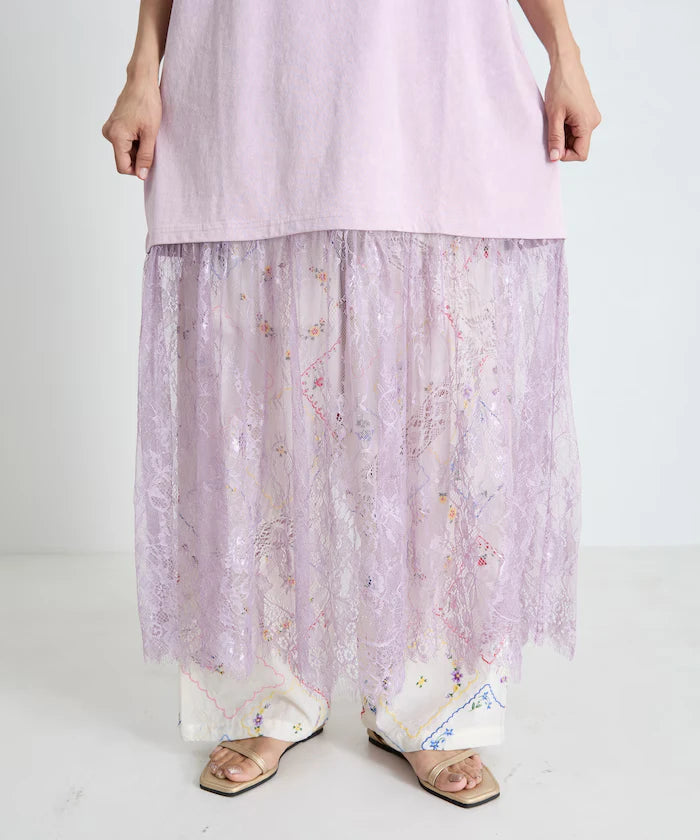 T-shirt lace docking one-piece