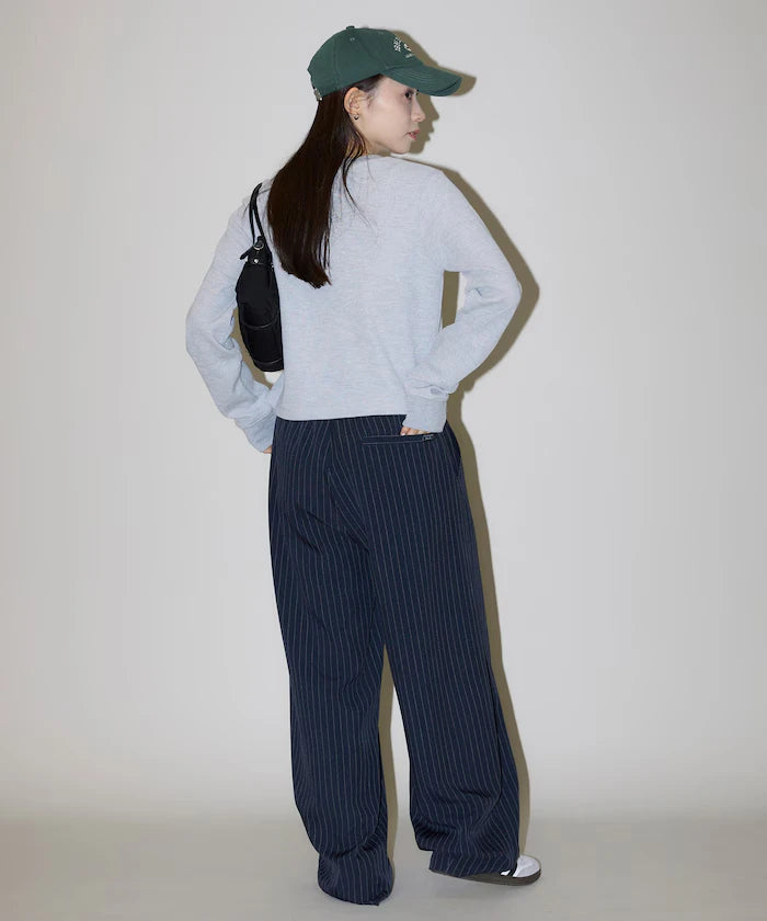 Mini Waffle Henley Neck Cropped Long Sleeve T Limited Edition