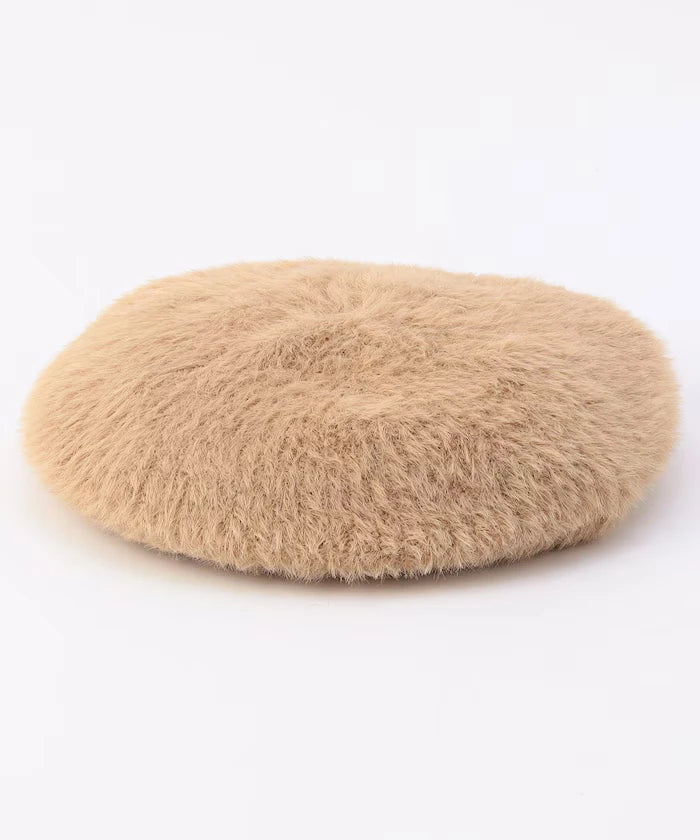 Mohair-Like Beret Hat