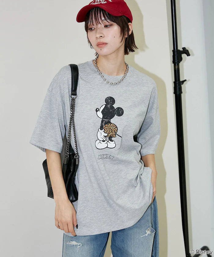 <Functional Material>Mickey Mouse & Minnie Mouse/Face T-Shirt Limited Edition