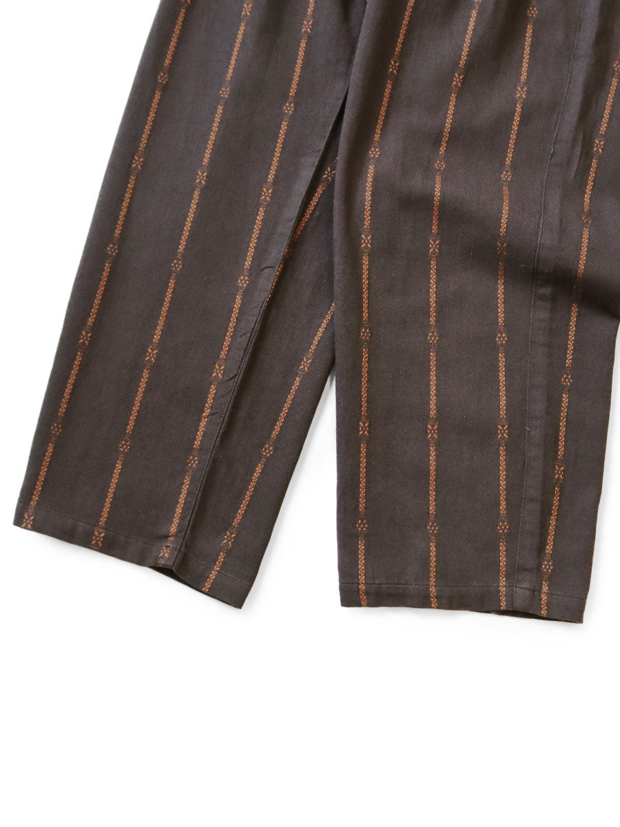Cotton Linen Sham Stripe Easy Pants