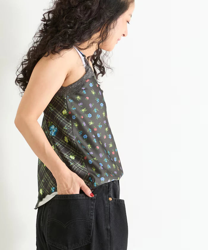 2WAY Floral Satin Camisole
