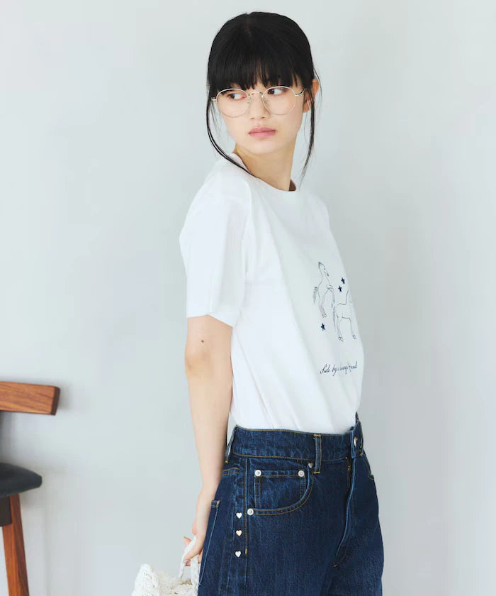 Comfortable Horse Print Crew Neck T-Shirt