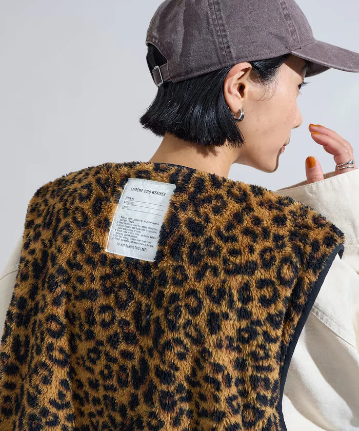 Cotton Nylon Twill Reversible Boa Vest