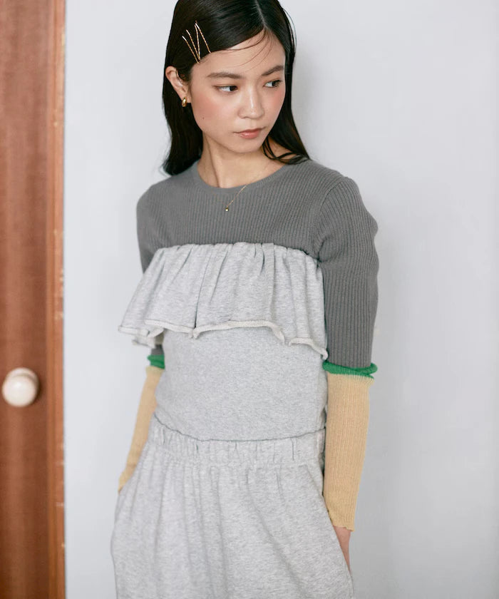 Organic Cotton 2WAY Bear Frill All-in-One / Inside Fleece Sweat