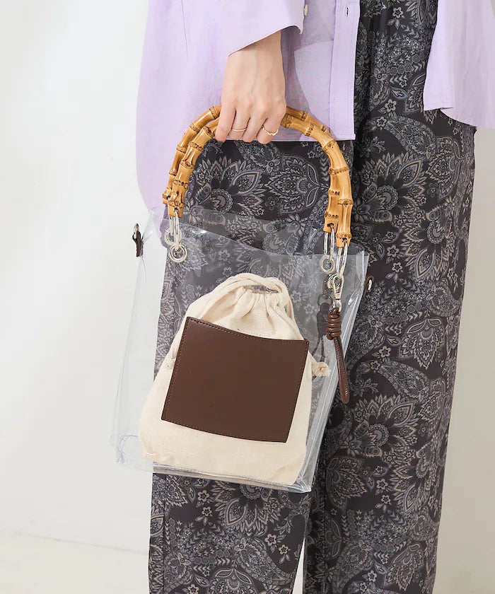 2way Bamboo Handle PVC Bag