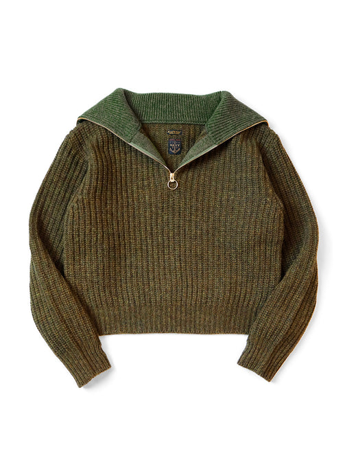 3G Wool Ribbed ZIP UP Pullover