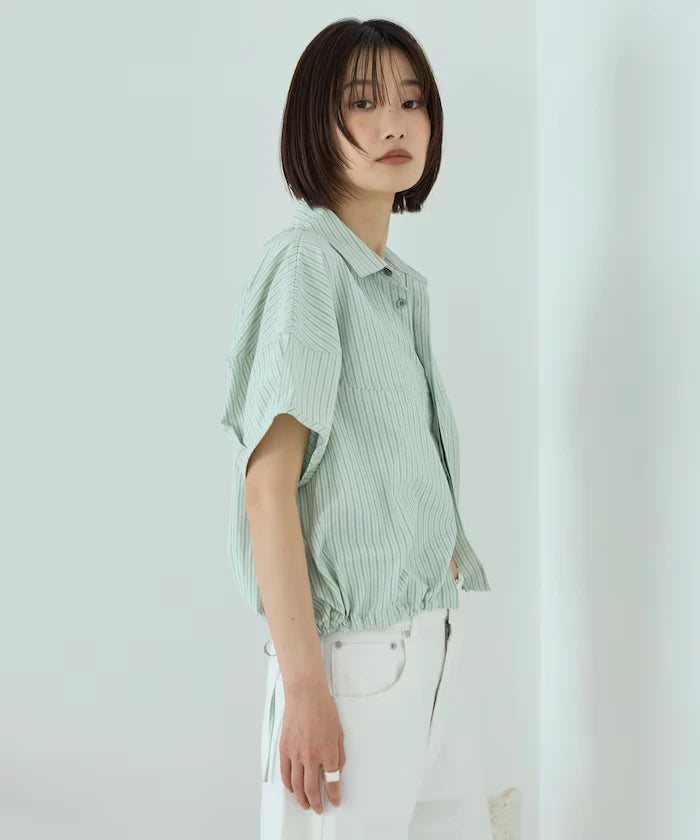 Switch Short Sleeve Hem Code Blouse