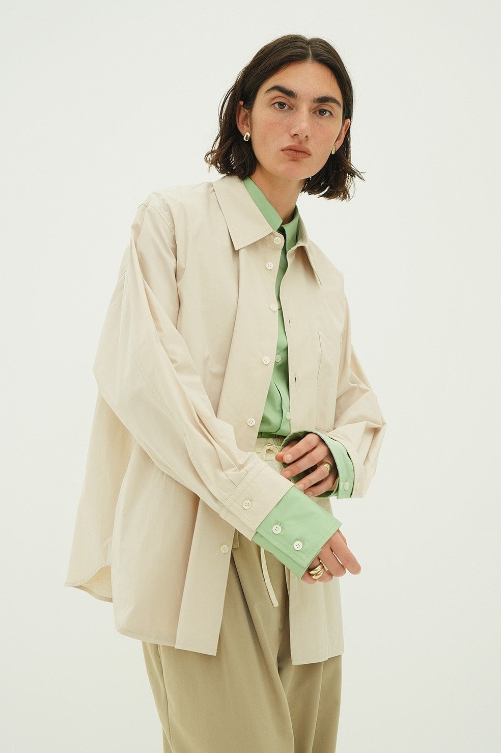 TWO TONE LAYERED SHIRTS