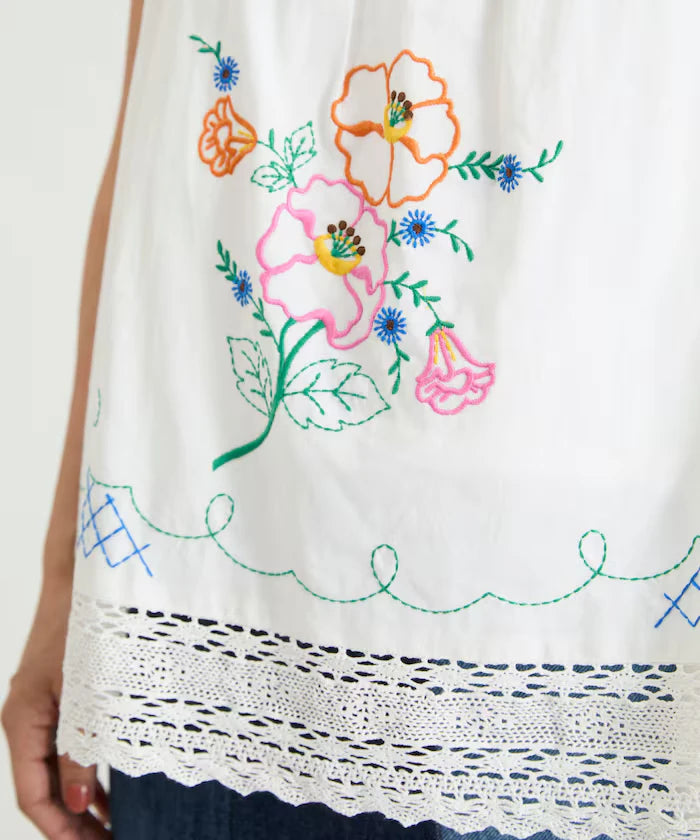 India Shoulder Ribbon Embroidered Remake Style Camisole