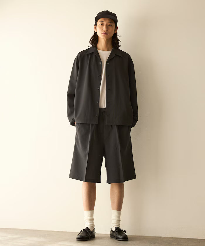 Functional Material Oversized CPO Shirt & Wide Easy Pants Setup / Washable / UV Cut / Quick Dry / Contact Cooling