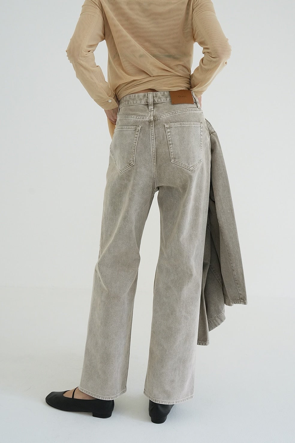 SLASH CUT DENIM PANTS
