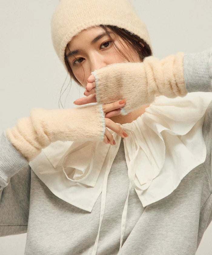 Alpaca Blend Bicolor Knit Gloves