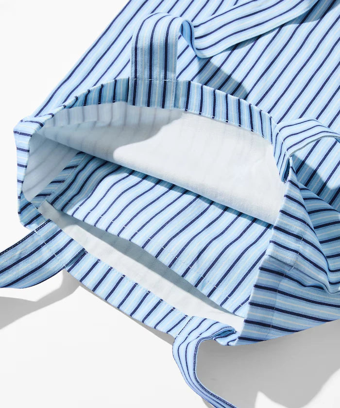 Stripe Print Canvas Tote Bag