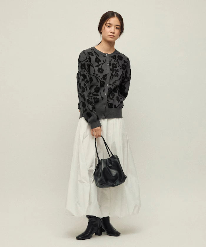 Flower Jacquard Knit Cardigan