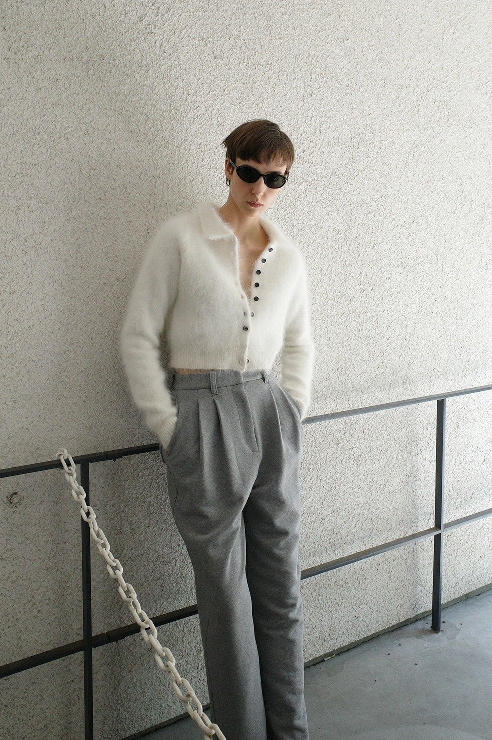 ANGORA SHORT KNIT CARDIGAN
