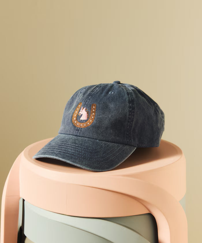 TOYAMEG Kaiun Horse Cap One Point Pigment Embroidery Cap