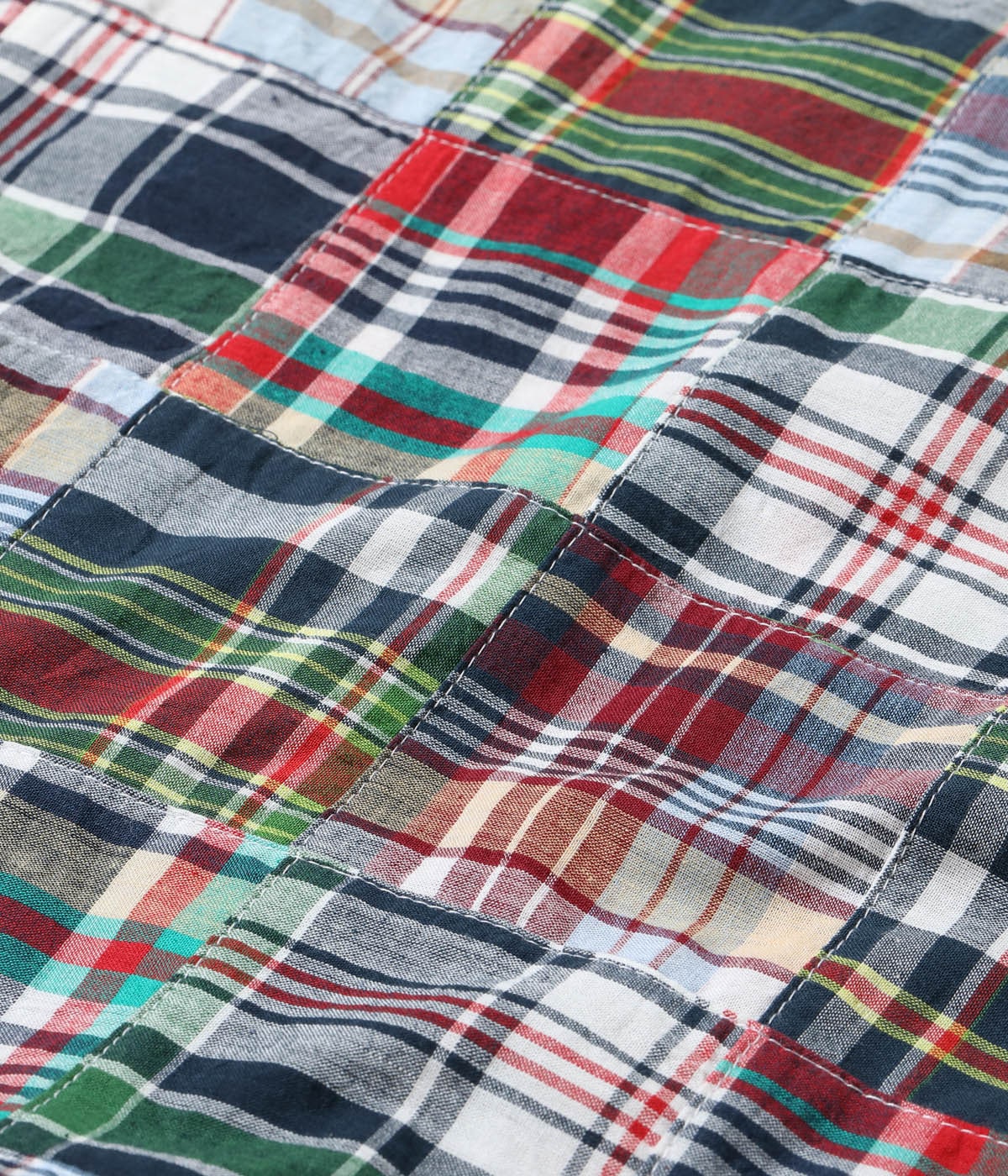 Madras Check Patchwork Open Shirt