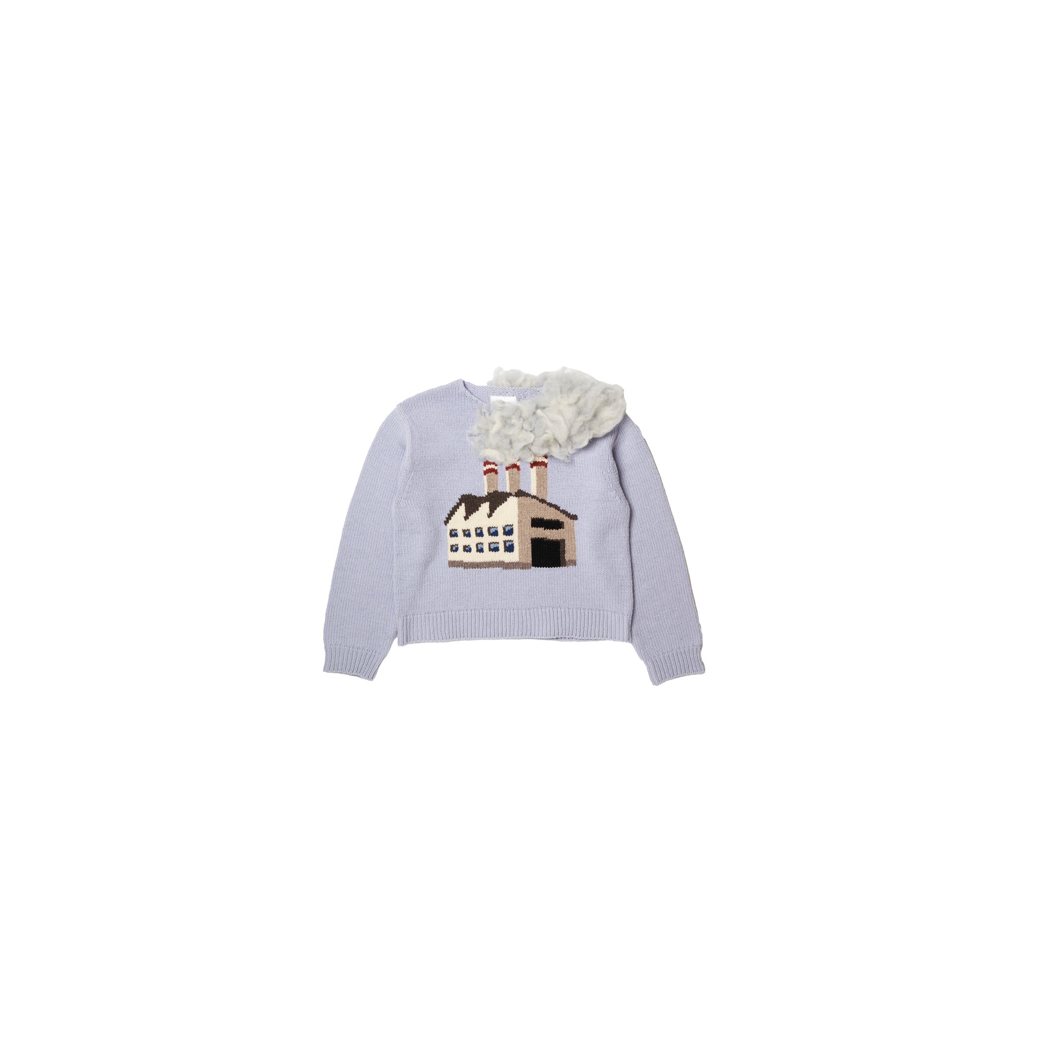 SMOKING FACTORY INTARSIA KNIT PULLOVER：BLUE