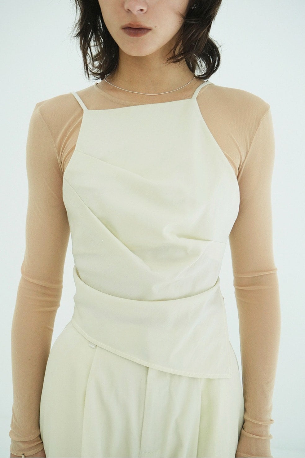 WOOL NYLON TUCK DRAPE CAMISOLE