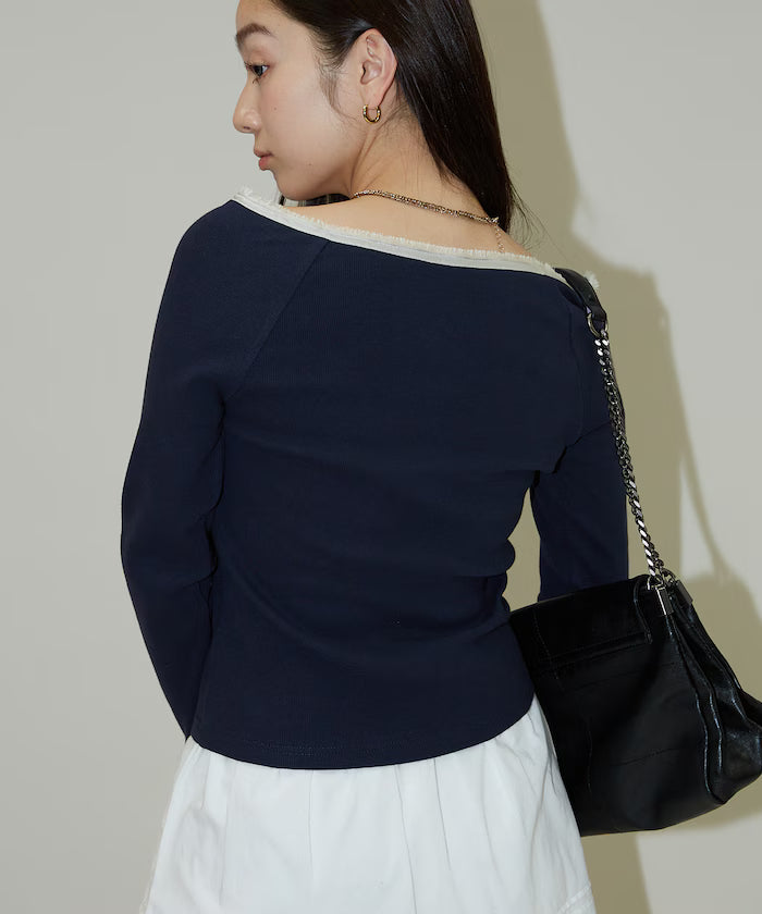 Lace Insert Long Sleeve T-Shirt
