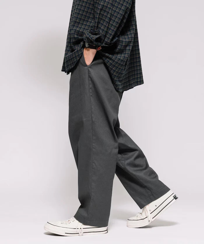 Wide Silhouette Drawstring Chino Pants / Tapered Silhouette Easy Chino Pants