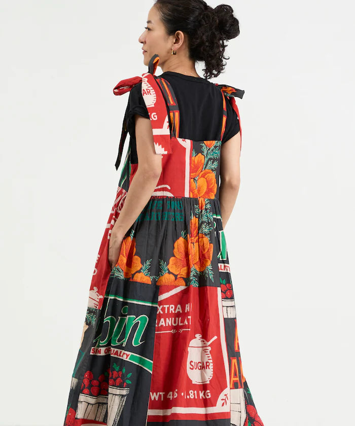 India FEEDBAG Print Shoulder Ribbon Camisole Dress