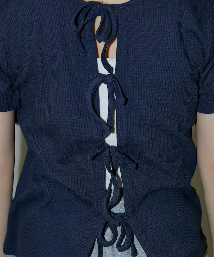 Light Waffle 2WAY Ribbon Cardigan Limited Edition