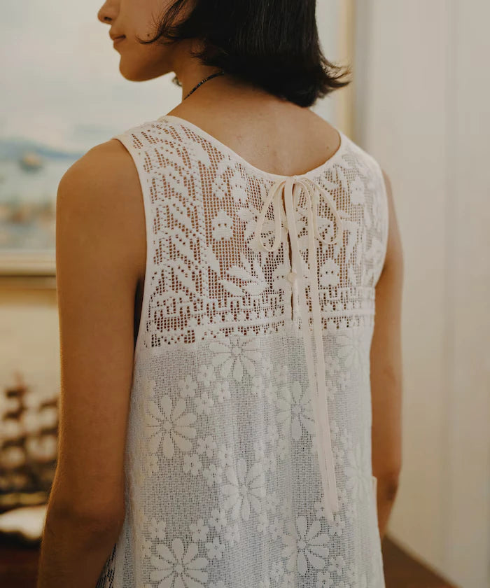2WAY Lace Tiered Sleeveless Dress