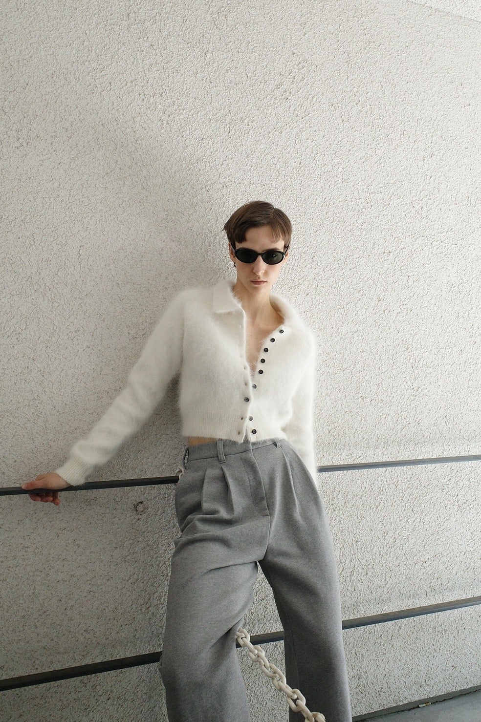 ANGORA SHORT KNIT CARDIGAN