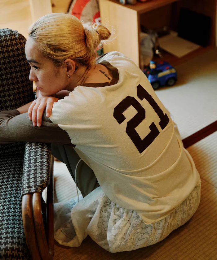 Henry Neck Football Logo T-Shirt