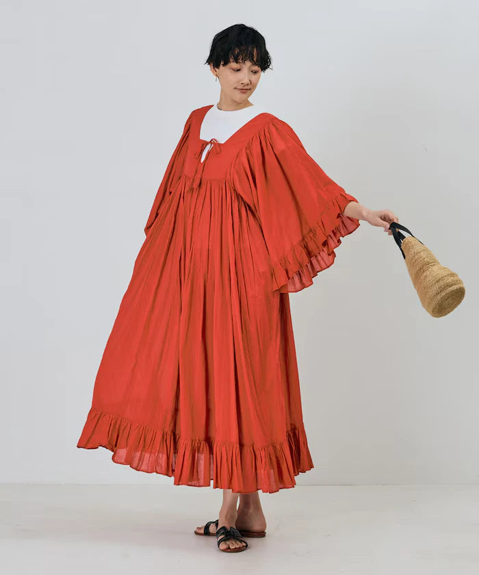 India Square Neck Frilled Dress