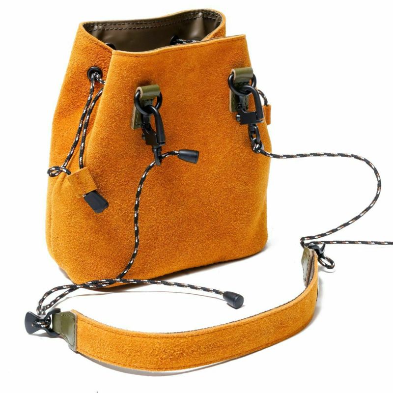 WATER PROOF SUEDE MINI DROW STRING SHOULDER/BLACK