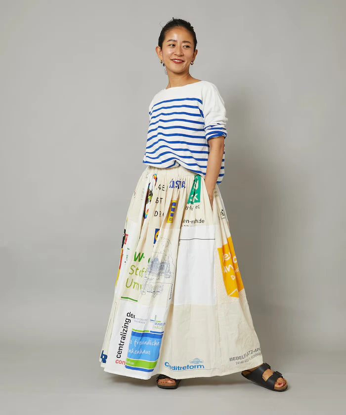 Vintage European Eco Bag Remake Skirt
