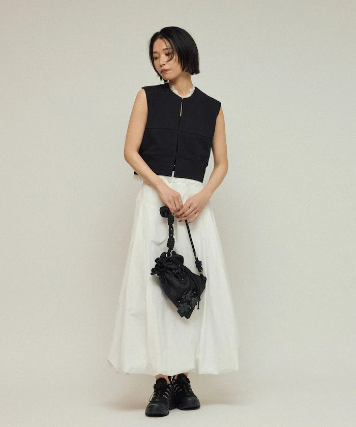 Organic Cotton Lace Sweat Vest / Lined Sweat
