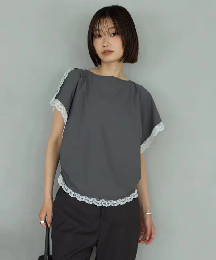 Handkerchief Sleeve Shirring Blouse